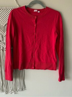 GAP Women's Bright Red Button-Front Cardigan
